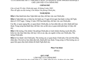 Nghị định 11/1998/NĐ-CP Quy chế làm việc của Chính phủ