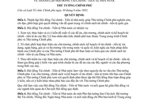 Quyết định 23/1998/QĐ-TTg thành lập Hội đồng Tài chính- Tiền tệ Nhà nước