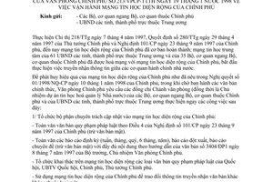 Công văn 213/VPCP-TTTH vận hành mạng tin học diện rộng