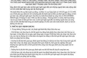 Thông tư 23/1998/TT-BGTVT quy định thời giờ làm việc thời giờ nghỉ ngơi người làm việc tính chất độc hại đặc biệt vận tải đường sắt