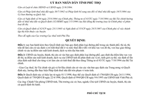 Quyết định 271/QĐ-UB 1998 phân loại đường phố đô thị áp dụng tính thuế đất Phú Thọ