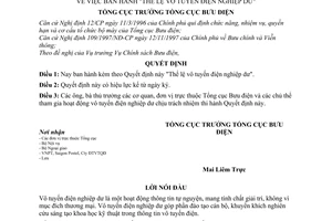 Quyết định 99/1998/QĐ-CSBĐ Thể lệ vô tuyến điện nghiệp dư