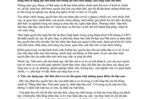 Chỉ thị 30-CT/TW xây dựng và thực hiện Quy chế dân chủ ở cơ sở