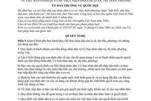 Nghị quyết 45/1998/NQ-UBTVQH10 Quy chế thực hiện dân chủ ở xã, thị trấn, phường