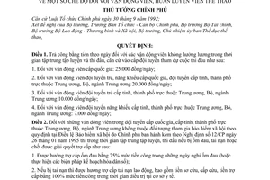 Quyết định 49/1998/QĐ-TTG chế độ đối với vận động viên, huấn luyện viên thể thao