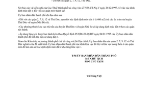 Công văn 327/UB-QLĐT xác định định mức đất ở đối với các quận mới thành lập