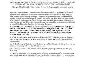 Công văn 157/1998/CV-NHNN7 thực hiện QĐ 37/1998/QĐ-TTg