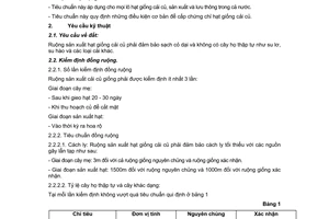 Tiêu chuẩn ngành 10 TCN 320:1998 về hạt giống cải củ - Yêu cầu kỹ thuật do Bộ Nông nghiệp và Phát triển nông thôn ban hành