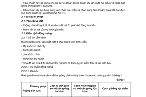 Tiêu chuẩn ngành 10 TCN 311:1998 về giống lúa lai - Yêu cầu kỹ thuật do Bộ Nông nghiệp và Phát triển nông thôn ban hành