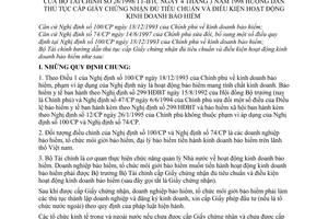 Thông tư 26/1998/TT-BTC hướng dẫn thủ tục cấp giấy chứng nhận đủ tiêu chuẩn điều kiện hoạt động kinh doanh bảo hiểm