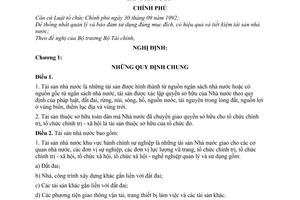 Nghị định 14/1998/NĐ-CP về quản lý tài sản Nhà nước