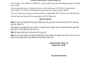 Quyết định 692/1998/QĐ-UB quản lý thuốc bảo vệ thực vật Nghệ An