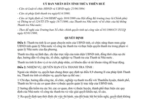 Quyết định số 425/1998/QĐ-UBND ngày 12/3/1998 của UBND tỉnh Thừa Thiên Huế