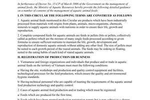 Circular No. 2/1998/TT-BTS of March 14, 1998, guiding the implementation of Decree No.15-CP of March 19, 1996 of the Government on the manage-ment of animal feeds