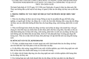 Thông tư 2/1998/TT-BTS quản lý thức ăn chăn nuôi hướng dẫn Nghị định 15/CP