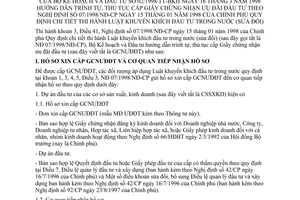 Thông tư 02/1998/TT-BKH hướng dẫn trình tự, thủ tục cấp giấy chứng nhận ưu đãi đầu tư theo Nghị định 07/1998/NĐ-CP