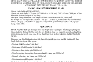 Quyết định 1146/QĐ-UB định mức chi phí phục vụ công tác Tổ chức giải phóng mặt bằng di dân tái định cư khi Nhà nước thu đất để dùng việc công ở Hà nội