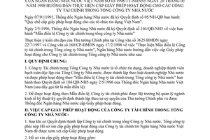 Thông tư 03/1998/TT-NHNN5 hướng dẫn cấp Giấy phép hoạt động công ty tài chính Tổng công ty Nhà nước