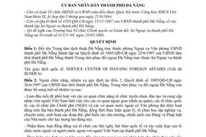 Quyết định 1431/1998/QĐ-UB đổi tên Trung tâm dịch thuật Đà Nẵng