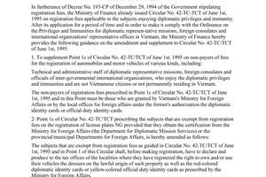 Circular No. 34/1998/TT-BTC of March 21, 1998, guiding the supplement to Circular No. 42-TC/TCT of June 1st, 1995 on registration fees