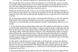 Chỉ thị 12/1998/CT-TTg công tác phòng, chống lụt, bão, giảm nhẹ thiên tai năm 1998