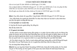 Quyết định 419/QĐ-UB năm 1998 bổ sung Điều 1 Quyết định 1690/GĐ-UB