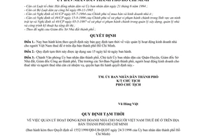 Quyết định 1552/1998/QĐ-UB-QLĐT quy định quản lý hoạt động kinh doanh nhà cho người Việt Nam thuê để ở trên địa bàn thành phố Hồ Chí Minh