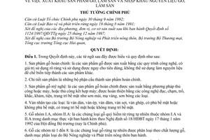 Quyết định 65/1998/QĐ-TTg xuất khẩu sản phẩm gỗ, lâm sản nhập khẩu nguyên liệu gỗ, lâm sản