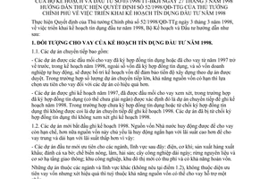 Thông tư 3/1998/TT-BKH triển khai kế hoạch tín dụng đầu tư năm 1998 hướng dẫn Quyết định 52/1998/QĐ-TTg