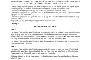 Pháp lệnh Lực lượng cảnh sát biển Việt Nam 1998  04/1998/PL-UBTVQH10