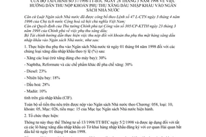 Thông tư 37/1998/TT-BTC hướng dẫn thu nộp khoản phụ thu xăng dầu nhập khẩu ngân sách Nhà nước