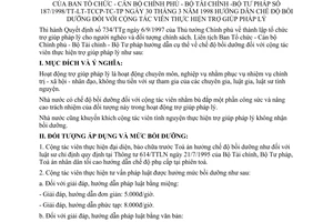 Thông tư liên tịch 187/1998/TTLT-BTCCBCP-BTC-BTP hướng dẫn bồi dưỡng cộng tác viên trợ giúp pháp lý
