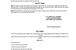 Quyết định 180/1998/QĐ-ĐC cơ sở toán học, độ chính xác, nội dung
