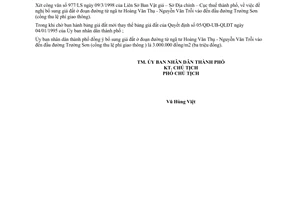 Công văn 1008/UB-KT bổ sung giá đất đô thị