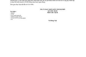 Công văn 1186/UB-KT chi phí hành chánh cấp giấy phép cho doanh nghiệp