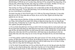 Chỉ thị 20/1998/CT-UB tăng cường công tác phòng cháy chữa cháy rừng Hòa Bình