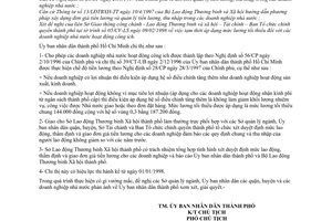 Chỉ thị 11/1998/CT-UB-KT tạm thời áp dụng mức lương tối thiểu doanh nghiệp nhà nước hoạt động công ích