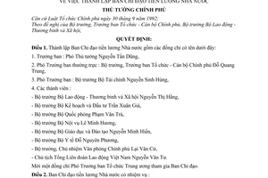 Quyết định 79/QĐ-TTg thành lập Ban chỉ đạo tiền lương Nhà nước