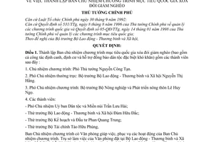 Quyết định 80/1998/QĐ-TTg  thành lập Ban chủ nhiệm chương trình mục tiêu quốc gia xoá đói giảm nghèo