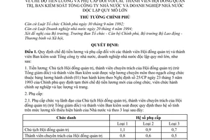 Quyết định  83/1998/QĐ-TTg tiền lương phụ cấp đối với thành viên Hội đồng Quản trị Ban kiểm sát Tổng công ty Nhà nước doanh nghiệp nhà nước quy mô lớn