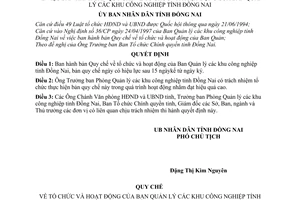 Quyết định 1302/1998/QĐ-UBT  Quy chế tổ chức hoạt động  Ban Quản lý các khu công nghiệp tỉnh Đồng Nai