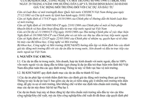 Thông tư 490/1998/TT-BKHCNMT hướng dẫn lập thẩm định báo cáo đánh giá tác động môi trường dự án đầu tư