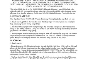 Thông tư 05/1998/TT-BNN-BVTV biện pháp cấp bách diệt trừ chuột bảo vệ mùa màng hướng dẫn chỉ thị 09/1998/CT-TTG