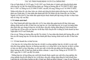 Chỉ thị 16/1998/CT-UB-KTCN triển khai thực hiện chính sách khuyến khích phát triển hợp tác xã theo Nghị định 15/CP