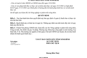 Quyết định 482/1998/QĐ-UB quản lý thuốc bảo vệ thực vật Ninh Bình