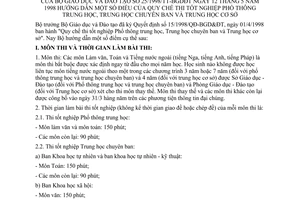 Thông tư 25/1998/TT-BGDĐT Quy chế thi tốt nghiệp phổ thông trung học, trung học chuyên ban cơ sở