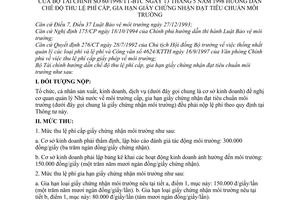 Thông tư 60/1998/TT-BTC chế độ thu lệ phí cấp gia hạn giấy chứng nhận đạt tiêu chuẩn môi trường