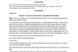 Nghị định 30/1998/NĐ-CP hướng dẫn hành Luật thuế thu nhập doanh nghiệp