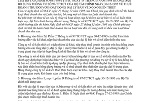 Thông tư 64/1998/TT-BTC thuế doanh thu hoạt động đại lý bán vé xổ số kiến bổ sung Thông tư 97-TC/TCT