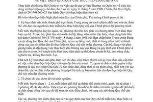 Chỉ thị 22/1998/CT-TTg triển khai Quy chế thực hiện dân chủ xã